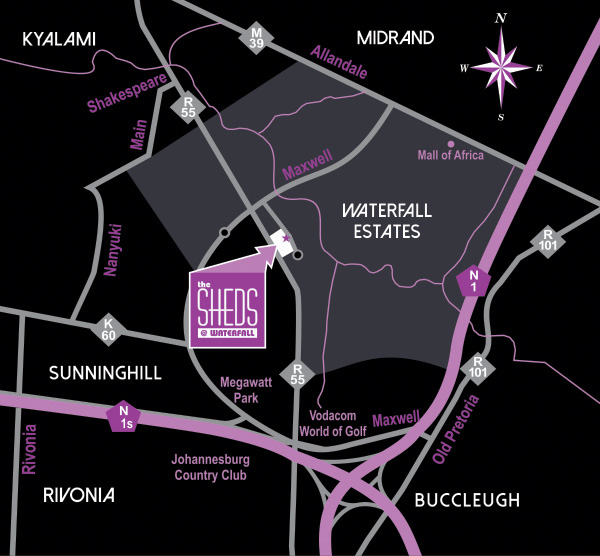 The Sheds at Waterfall location map